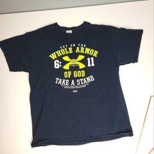 Kerruso Adult SS sz XL T-Shirt Whole Armor Of GOD Theme Black parody